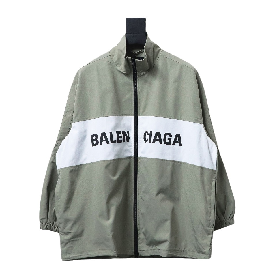 Balenciaga Color-Blocked Jacket green