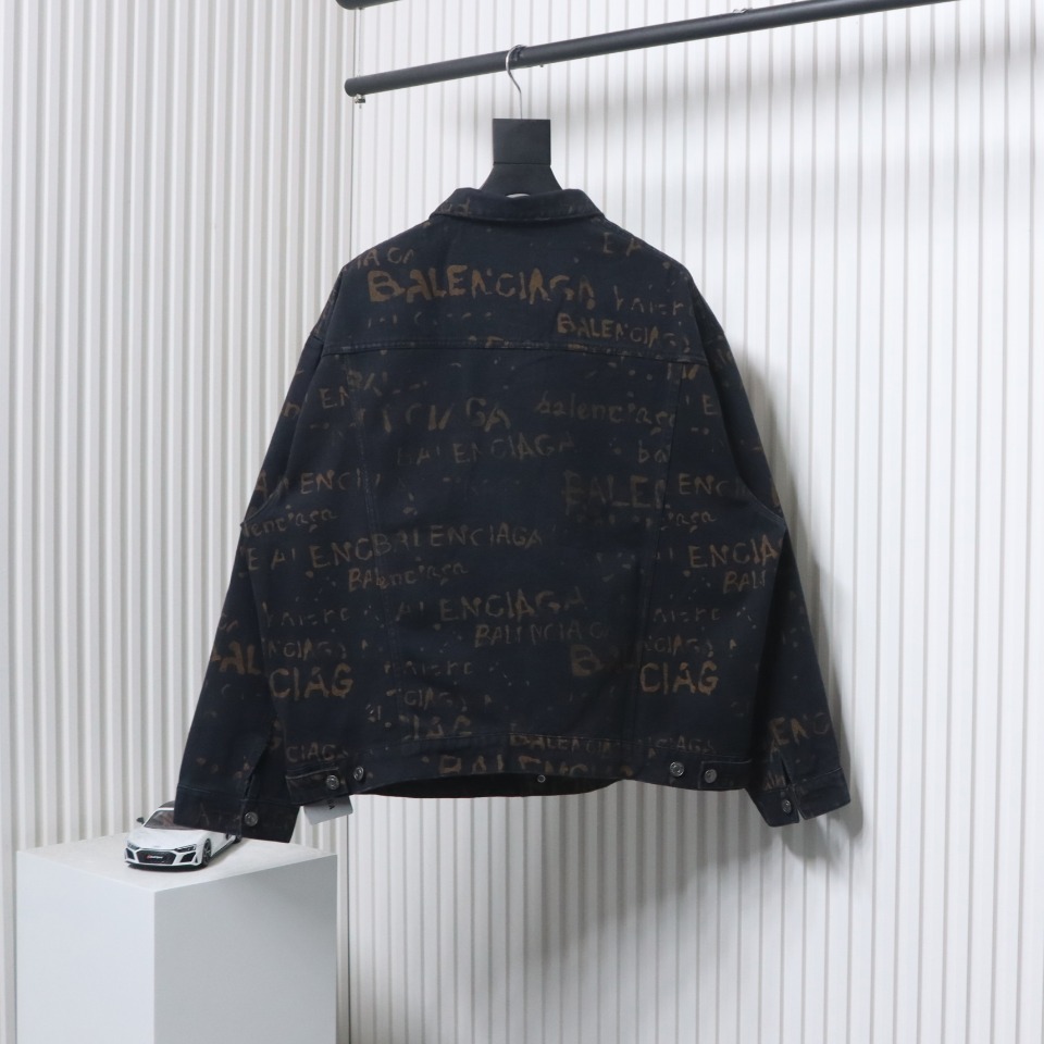 Balenciaga Color Printed Washed Suit Jacket