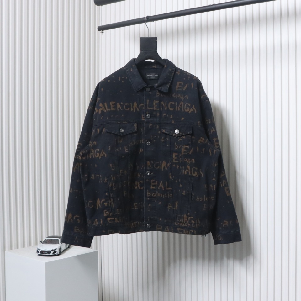 Balenciaga Color Printed Washed Suit Jacket