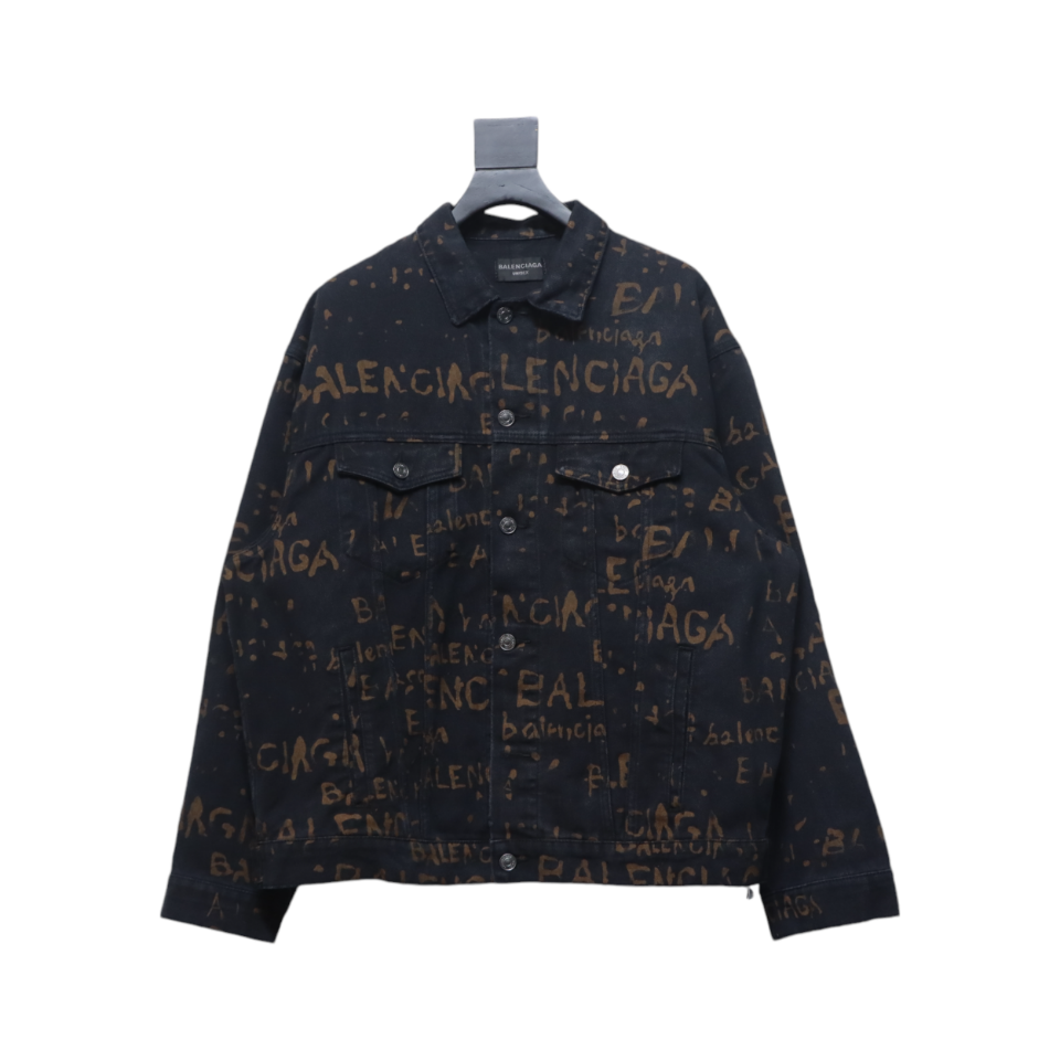 Balenciaga Color Printed Washed Suit Jacket