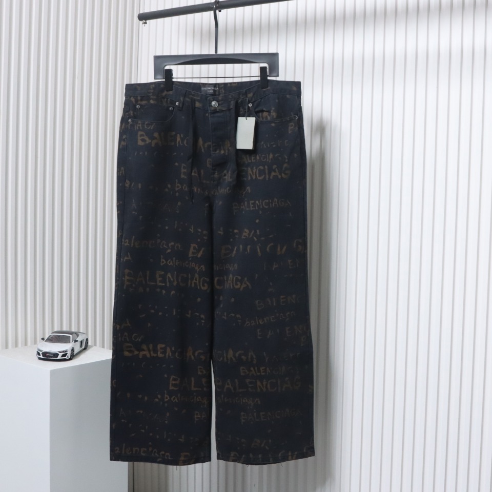 Balenciaga Color Printed Washed Trousers