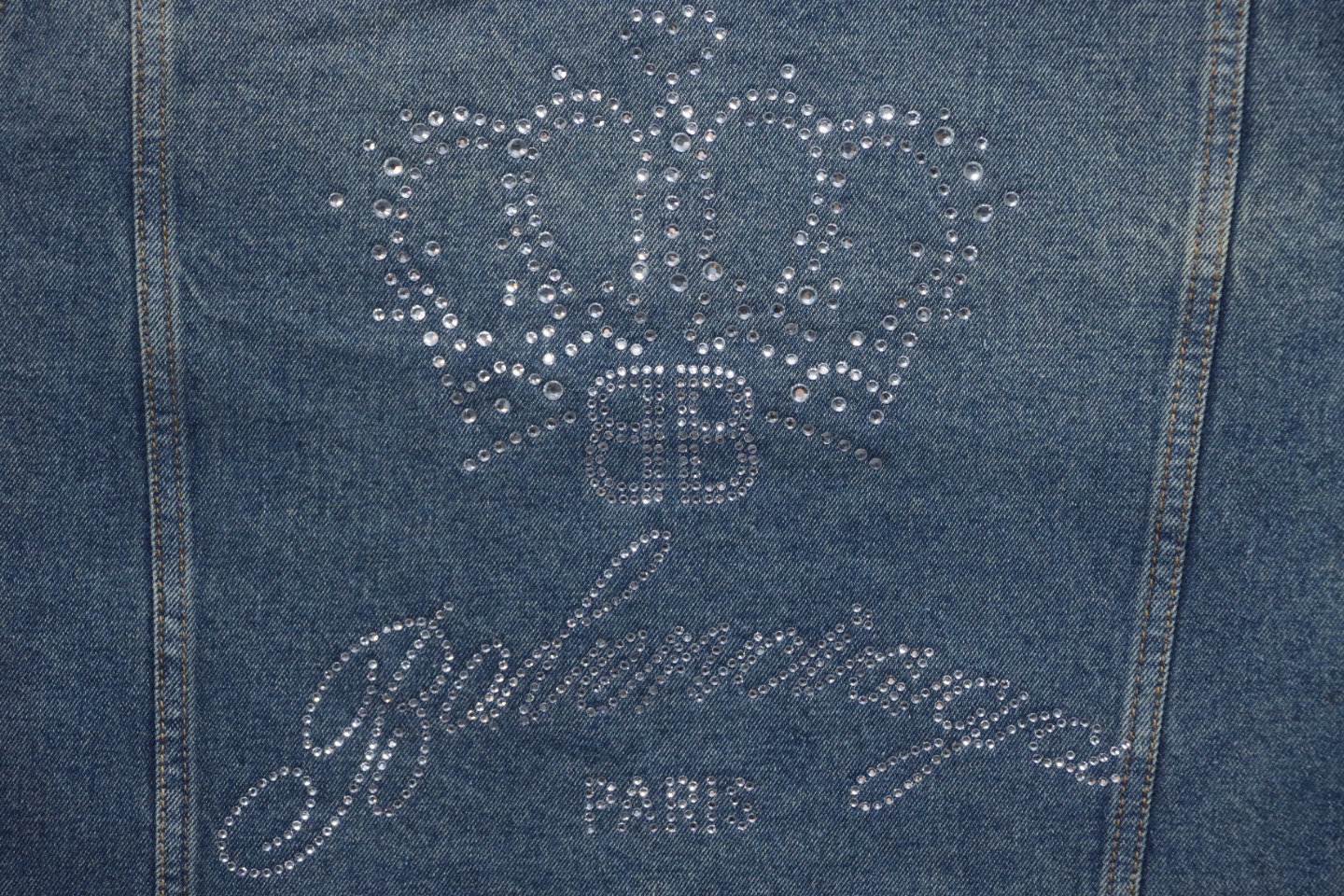 Balenciaga Crown Hot Diamond Couple Denim Jacket Blue
