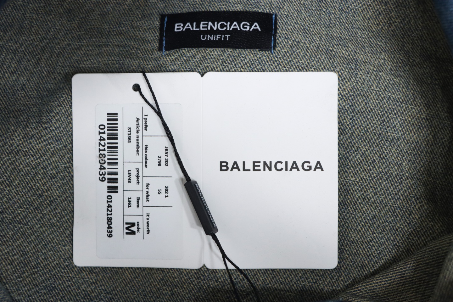 Balenciaga Crown Hot Diamond Couple Denim Jacket Blue