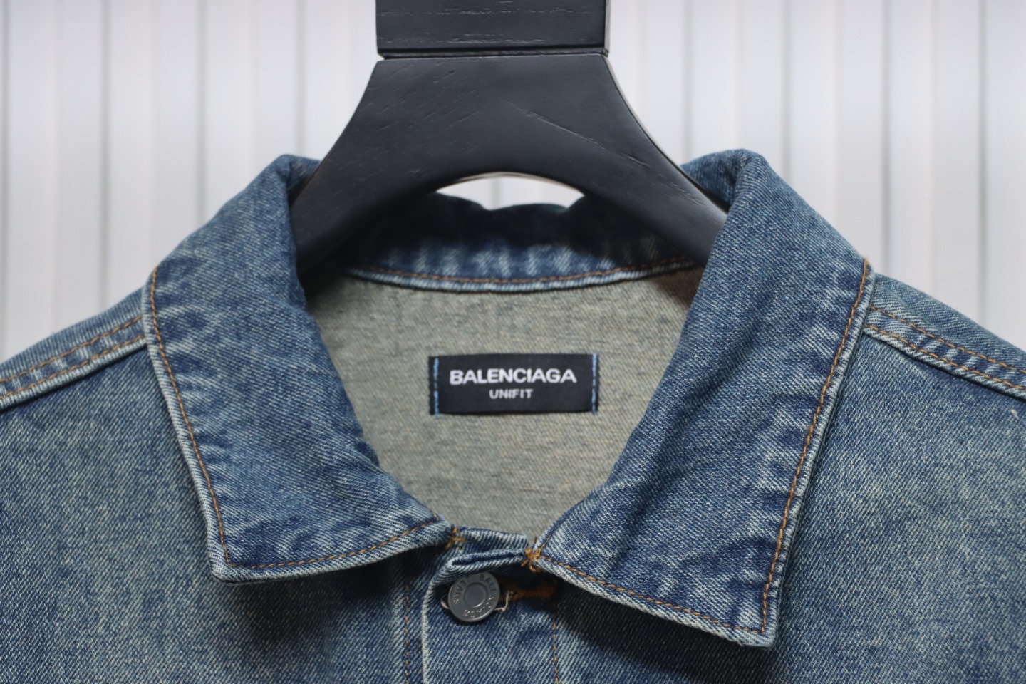 Balenciaga Crown Hot Diamond Couple Denim Jacket Blue