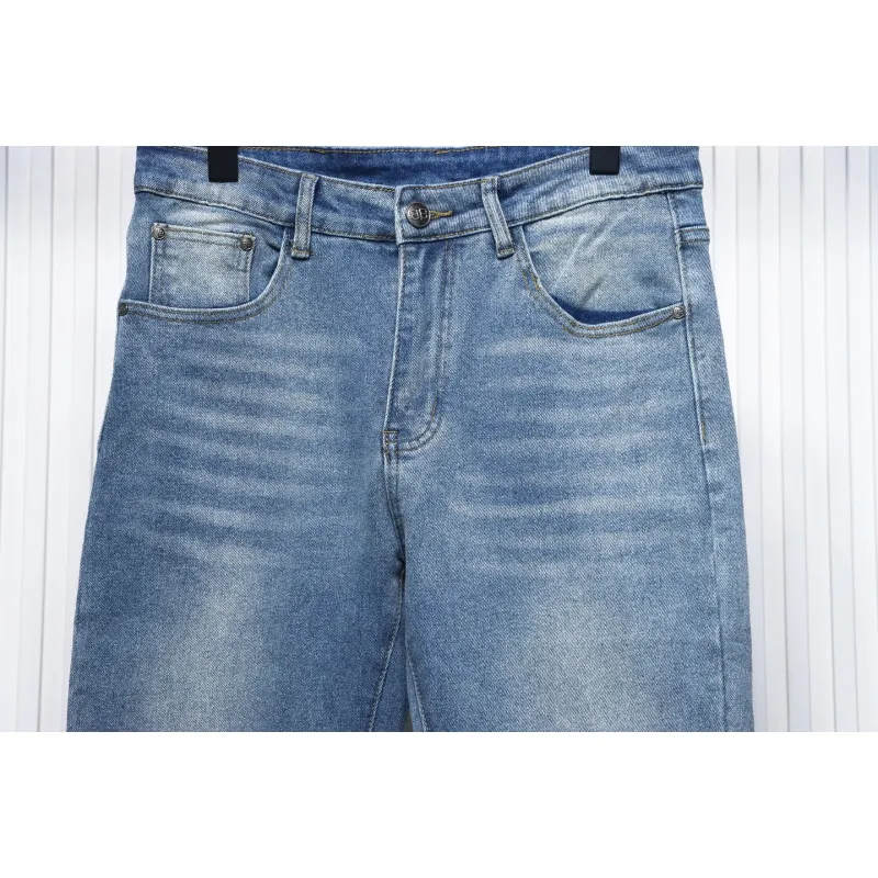 Balenciaga Danmu Back Waist Logo Collection Print Stretch Slim Jeans