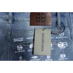 Balenciaga Danmu Back Waist Logo Collection Print Stretch Slim Jeans