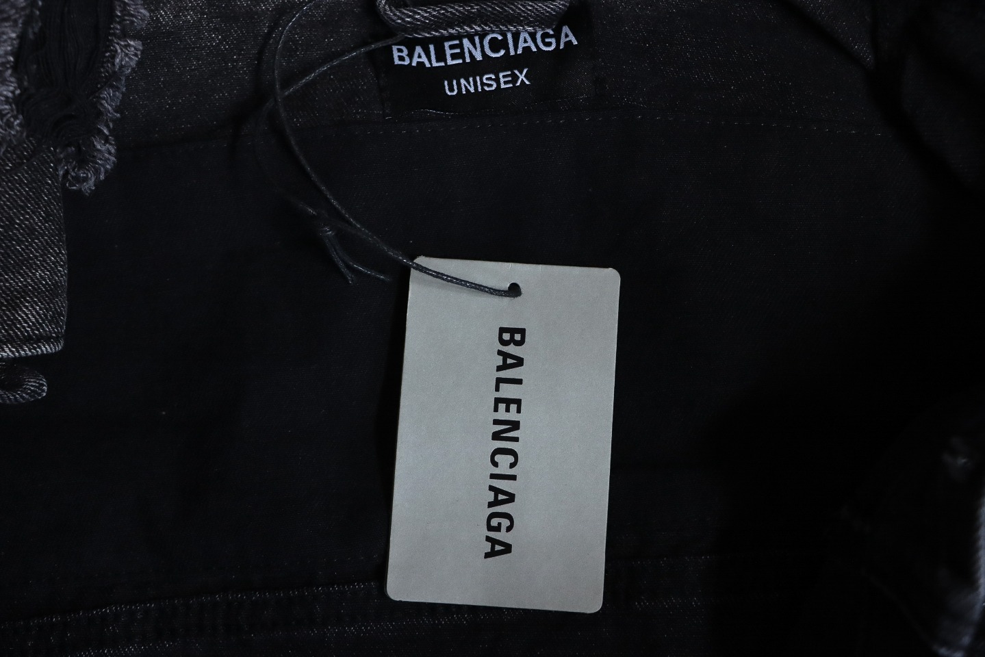 Balenciaga Distressed Ripped Lightning Denim Jacket