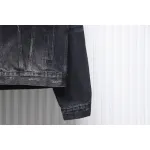 Balenciaga Distressed Ripped Lightning Denim Jacket