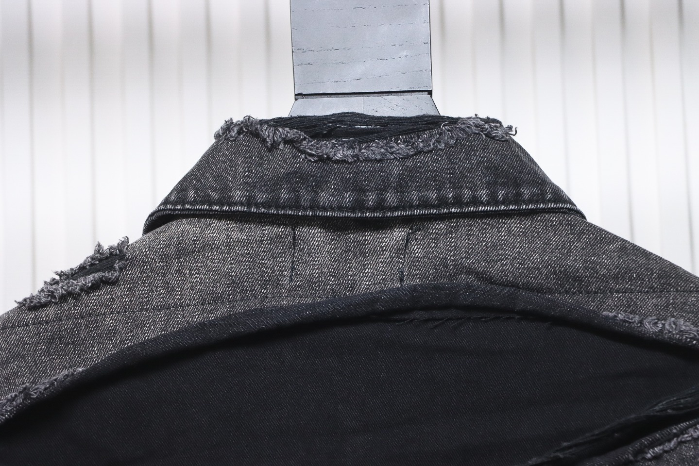 Balenciaga Distressed Ripped Lightning Denim Jacket