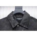 Balenciaga Distressed Ripped Lightning Denim Jacket