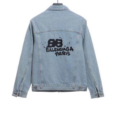Balenciaga Double B Graffiti Denim Jacket 02