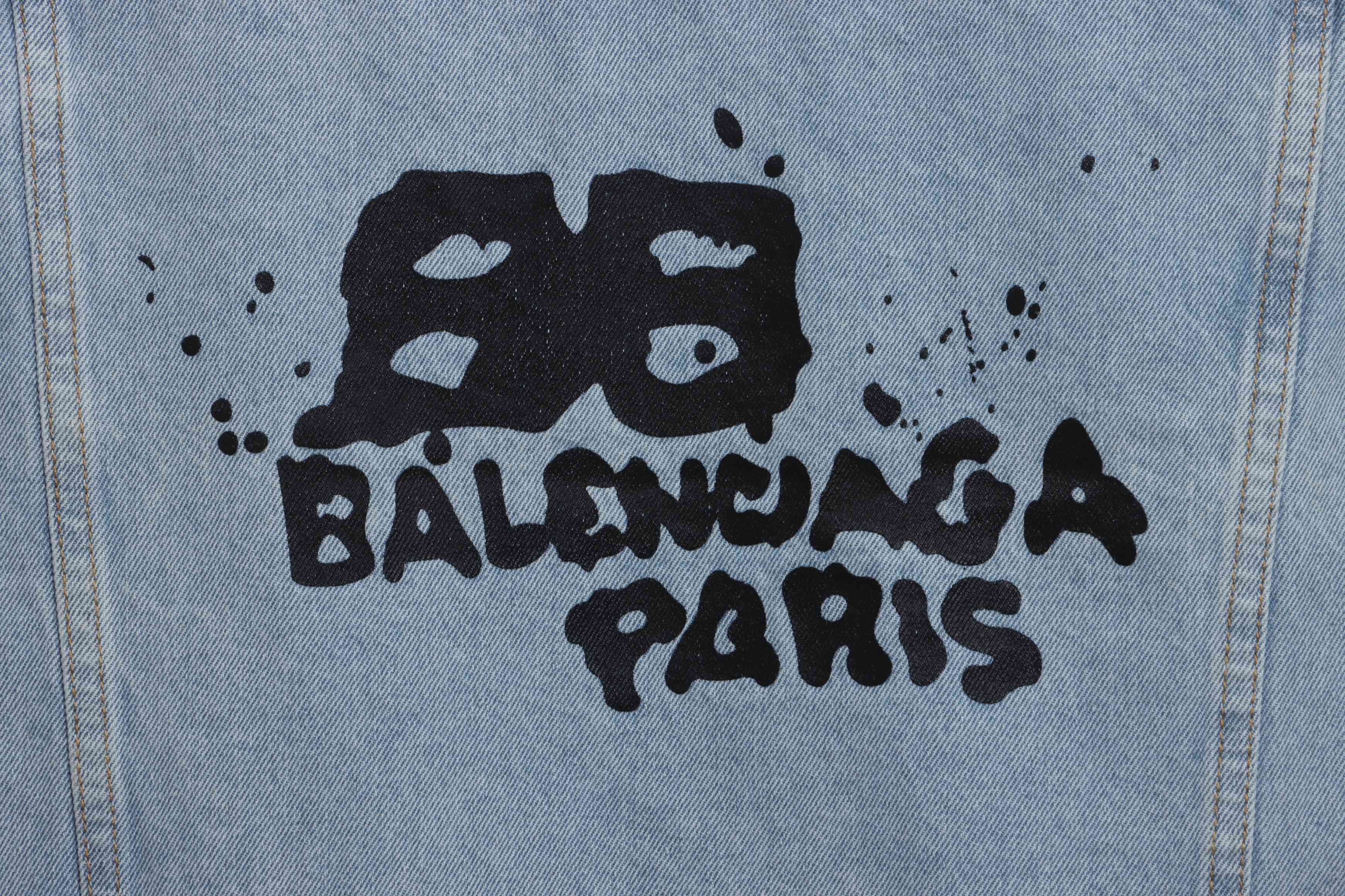 Balenciaga Double B Graffiti Denim Jacket