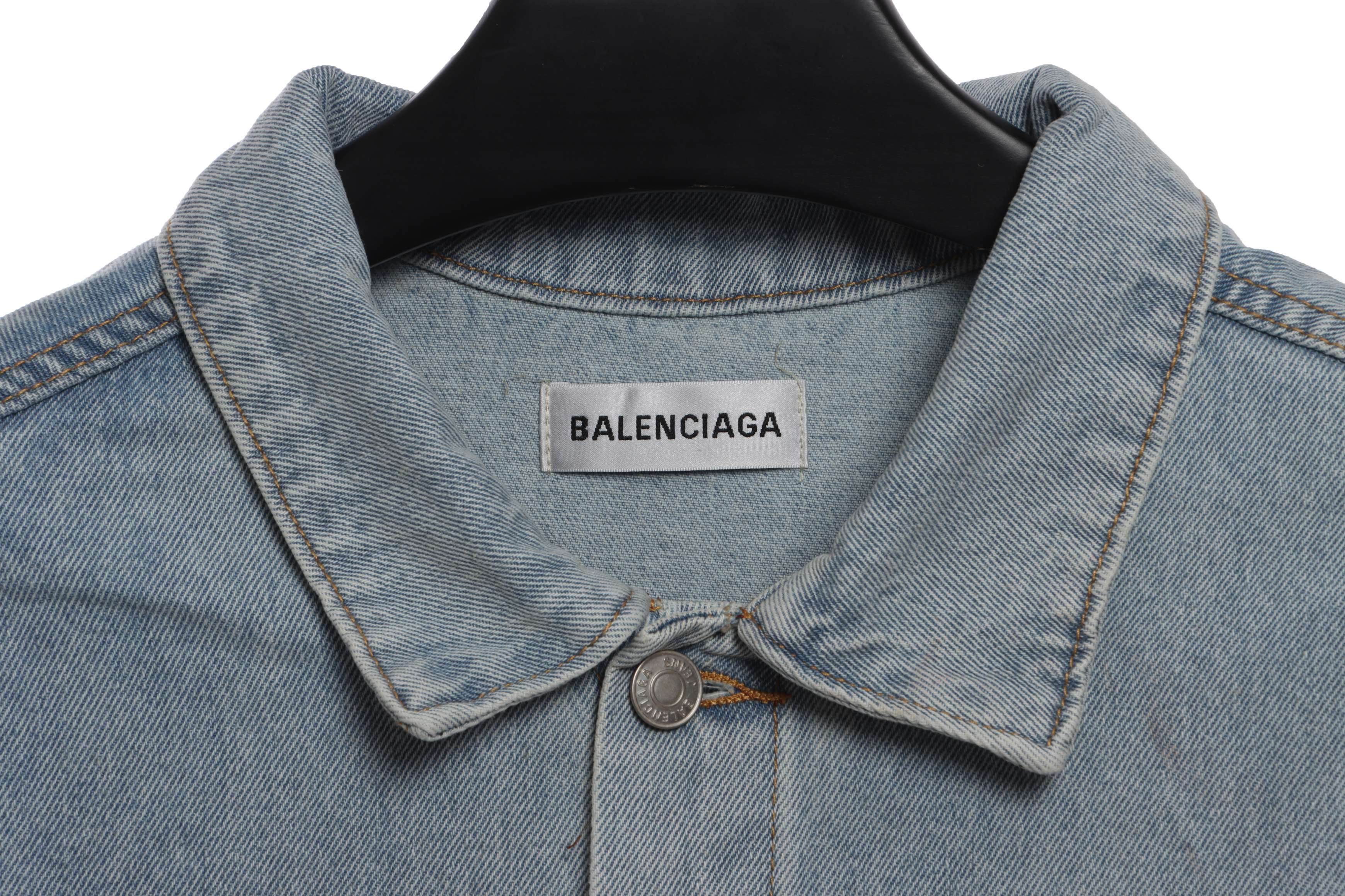 Balenciaga Double B Graffiti Luminous Denim Jacket