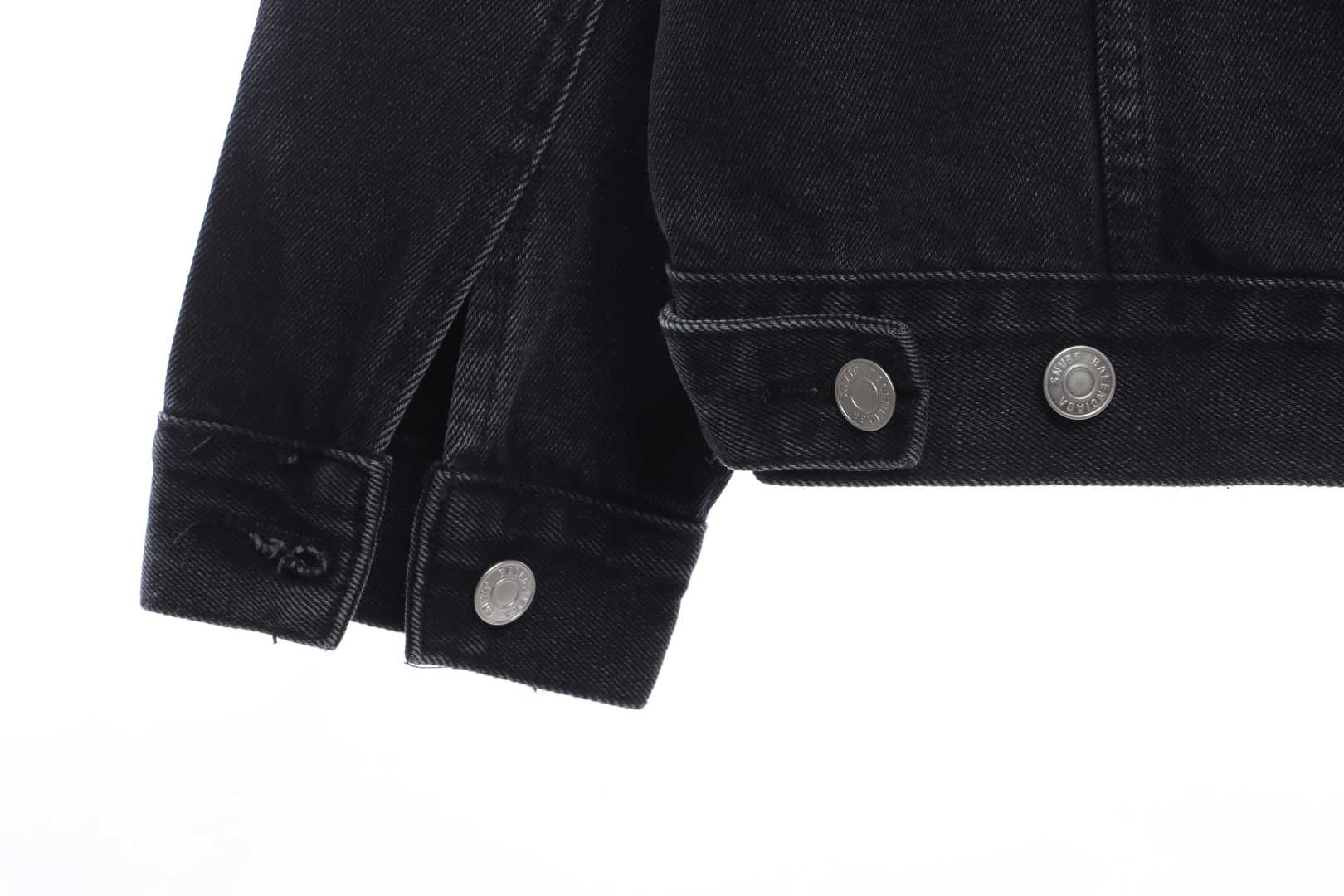 Balenciaga Double B Graffiti Washed Denim Jacket Black