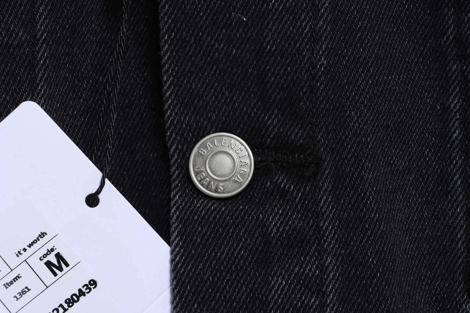 Balenciaga Double B Graffiti Washed Denim Jacket Black