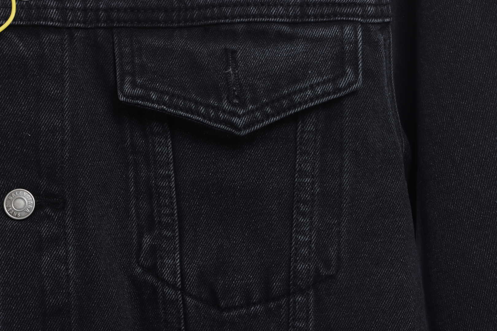 Balenciaga Double B Graffiti Washed Denim Jacket Black