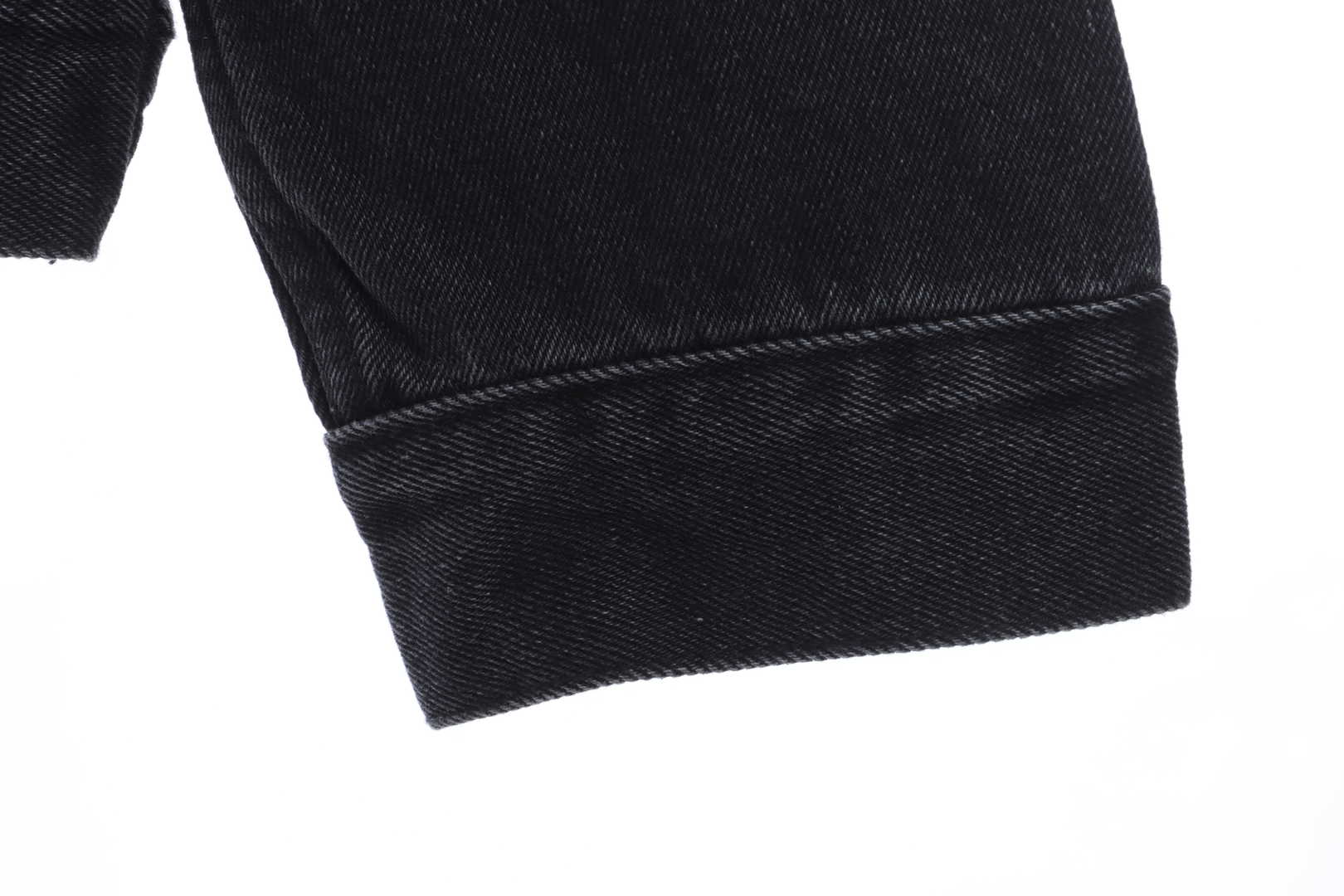 Balenciaga Double B Graffiti Washed Denim Jacket Black