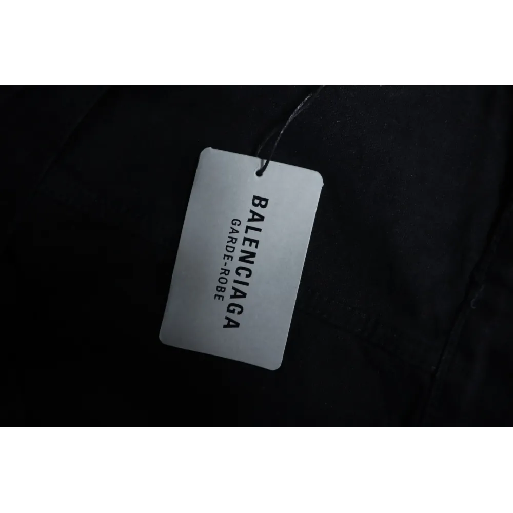 Balenciaga Double B Print On Back Denim Jacket