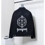Balenciaga Double B Print On Back Denim Jacket