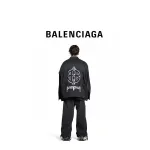 Balenciaga Double B Print On Back Denim Jacket