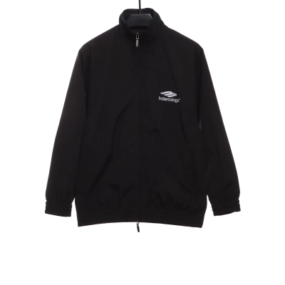 Balenciaga Double Hook Embroidered Logo Zip-Up Jacket 01