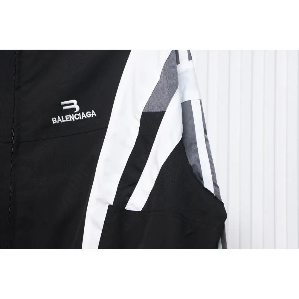 Balenciaga Fire Double Hook Embroidery Color Block Suit Jacket