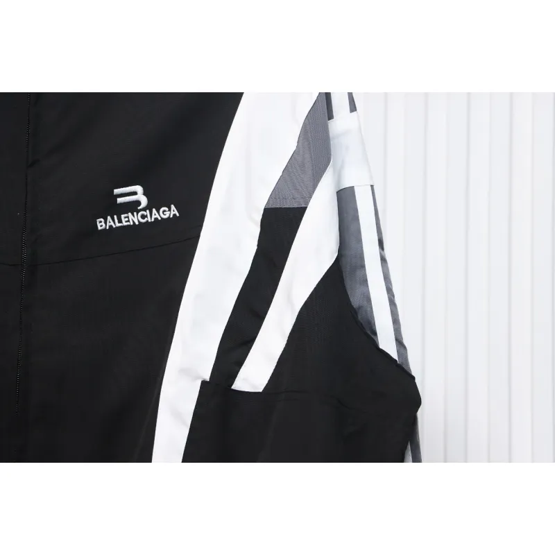 Balenciaga Fire Double Hook Embroidery Color Block Suit Jacket