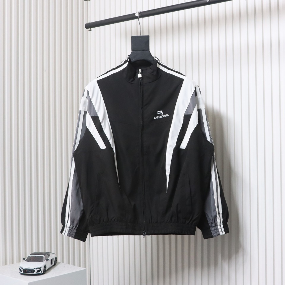 Balenciaga Fire Double Hook Embroidery Color Block Suit Jacket