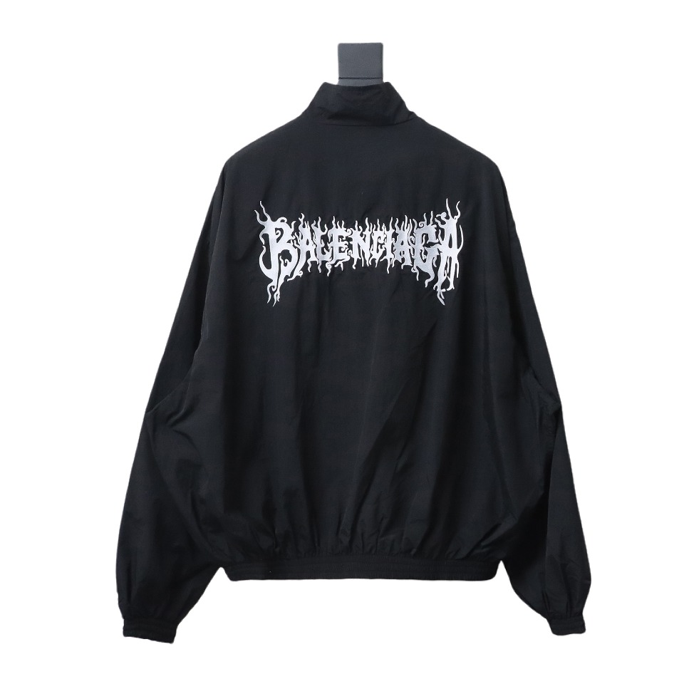 Balenciaga Flame Totem Heavy Industry Embroidery Jacket Black