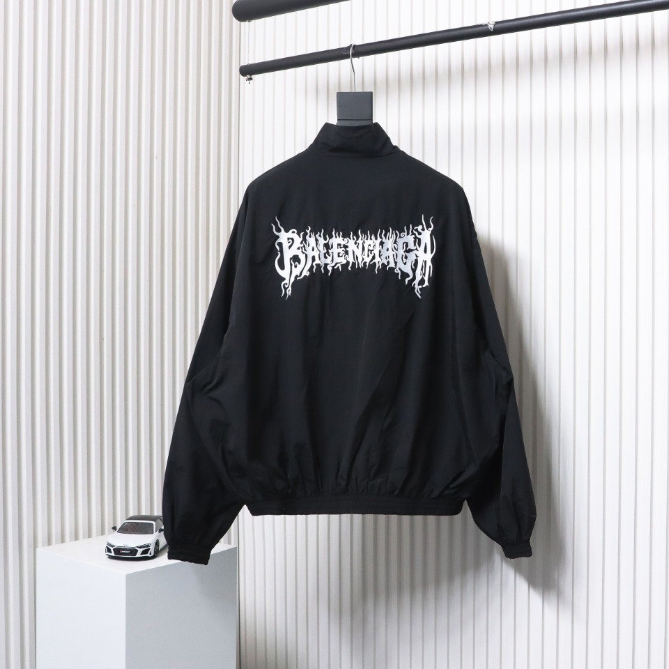 Balenciaga Flame Totem Heavy Industry Embroidery Jacket Black