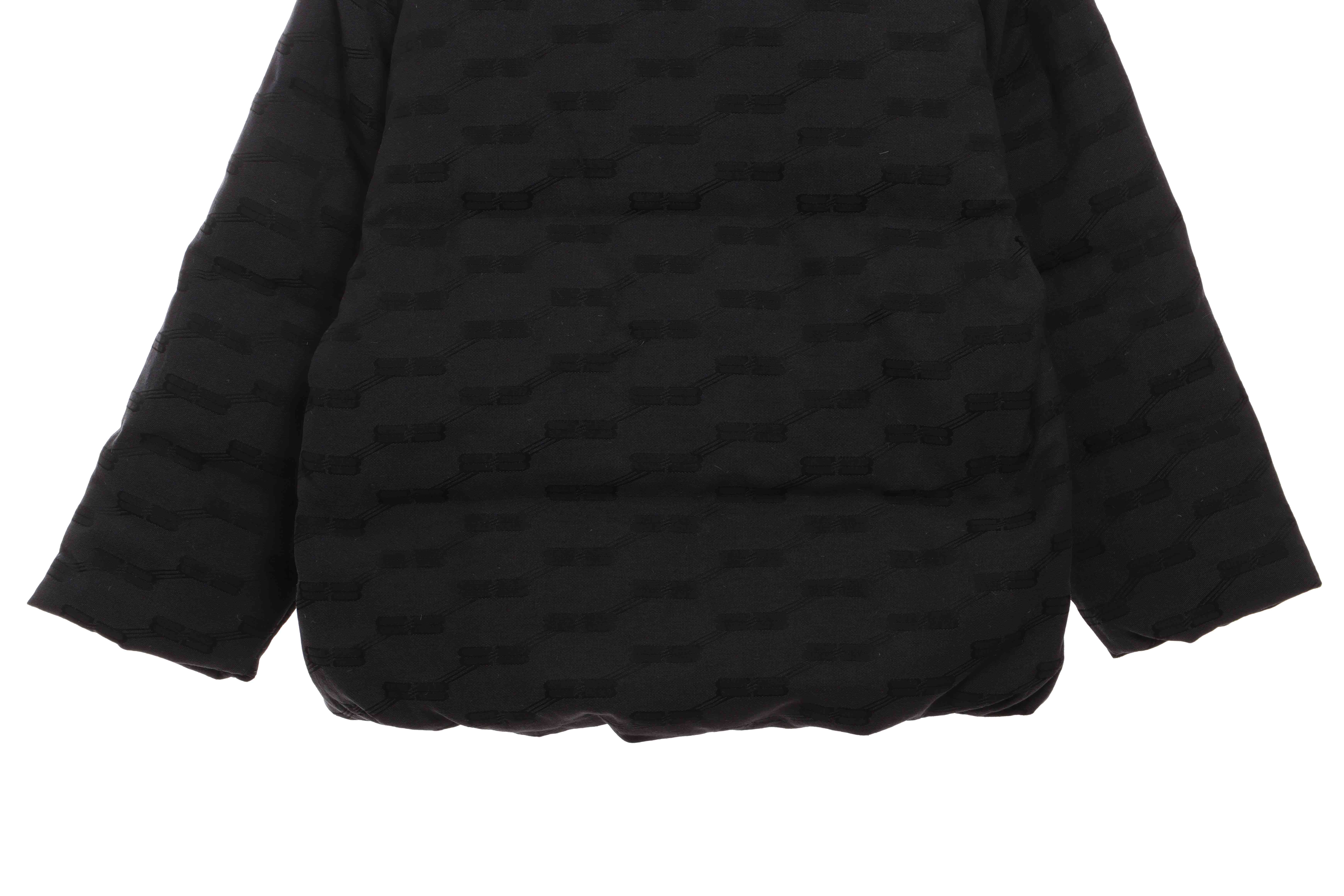 Balenciaga Full-Print Button Jacquard Down Jacket Black