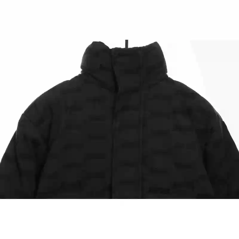 Balenciaga Full-Print Button Jacquard Down Jacket Black