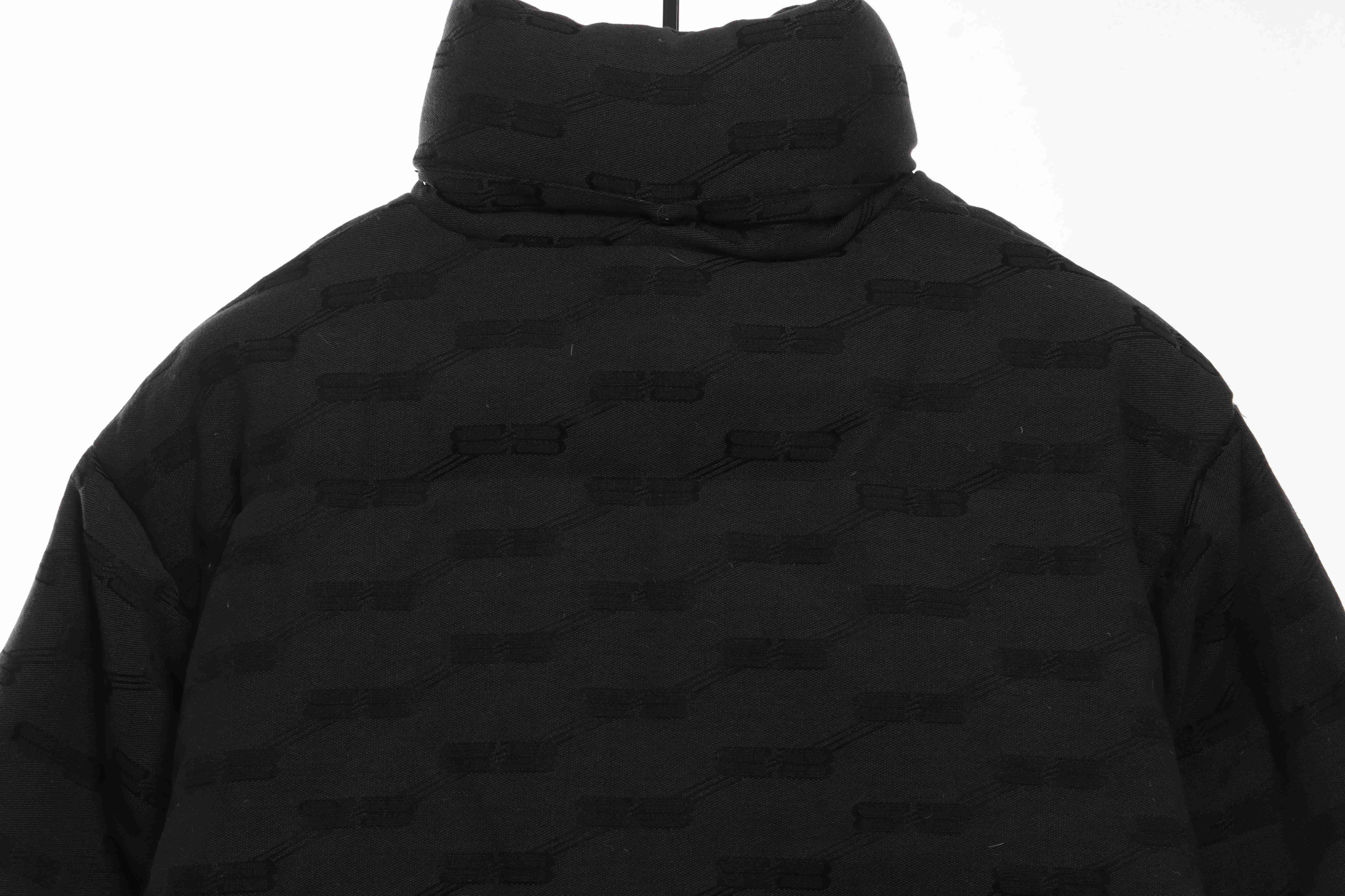 Balenciaga Full-Print Button Jacquard Down Jacket Black