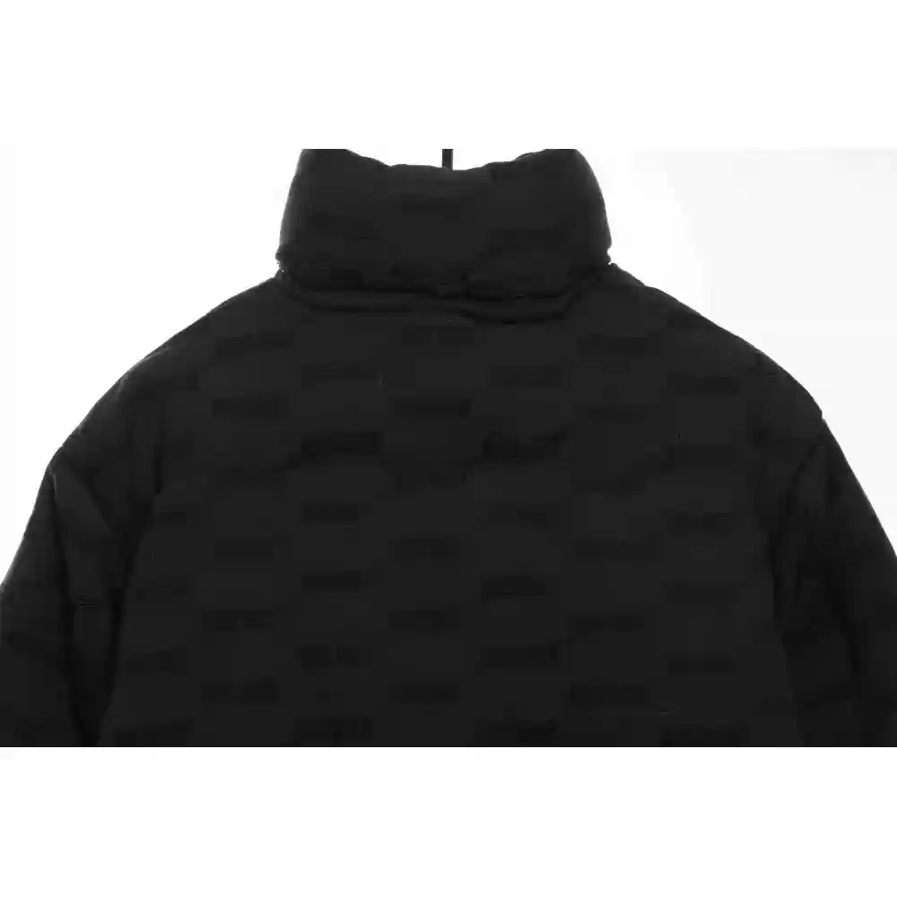 Balenciaga Full-Print Button Jacquard Down Jacket Black