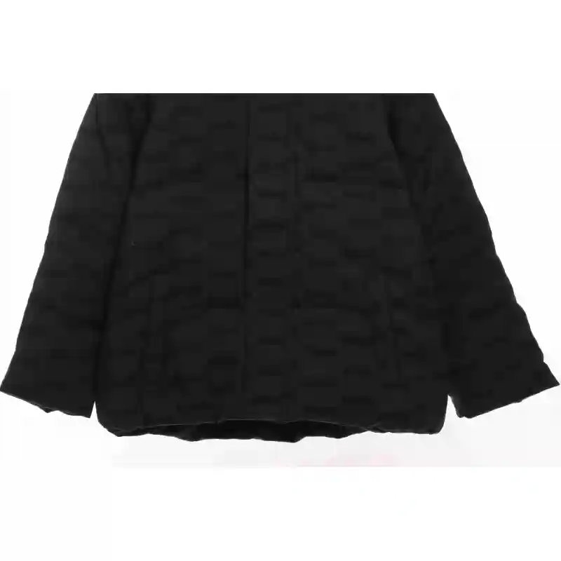 Balenciaga Full-Print Button Jacquard Down Jacket Black