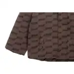 Balenciaga Full-Print Button Jacquard Down Jacket Brown