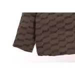Balenciaga Full-Print Button Jacquard Down Jacket Brown