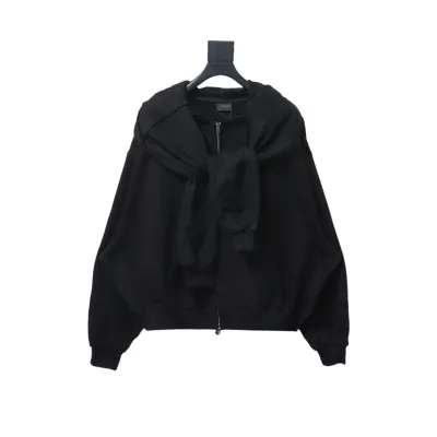 Balenciaga Heavy Duty Fake Two Piece Zipper Jacket Black 01
