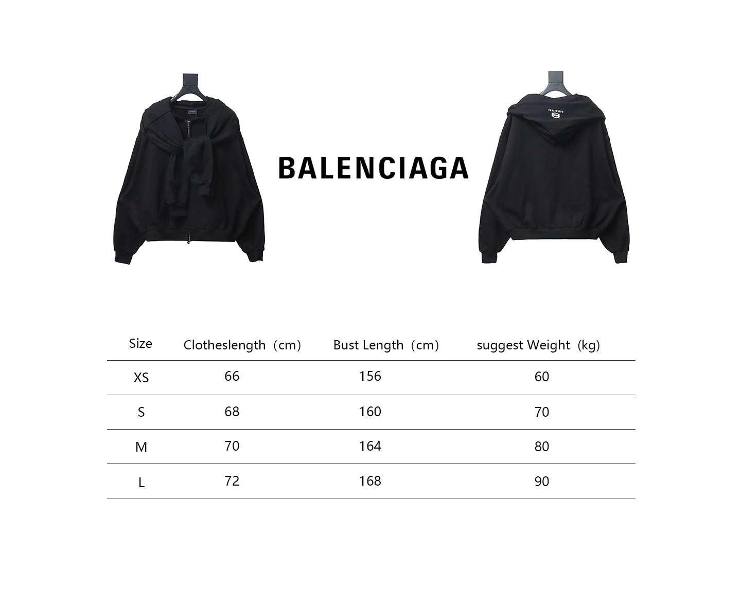 Balenciaga Heavy Duty Fake Two Piece Zipper Jacket Black