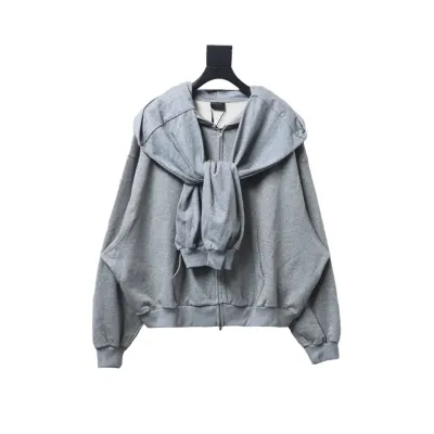 Balenciaga Heavy Duty Fake Two Piece Zipper Jacket Grey 01