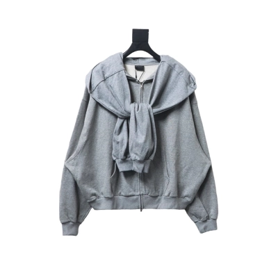 Balenciaga Heavy Duty Fake Two Piece Zipper Jacket Grey 01