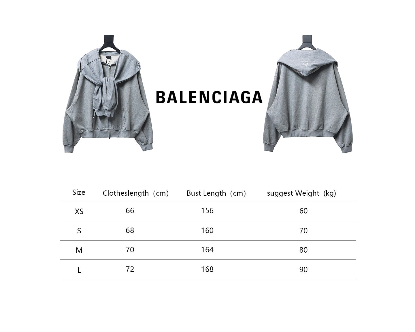 Balenciaga Heavy Duty Fake Two Piece Zipper Jacket Grey