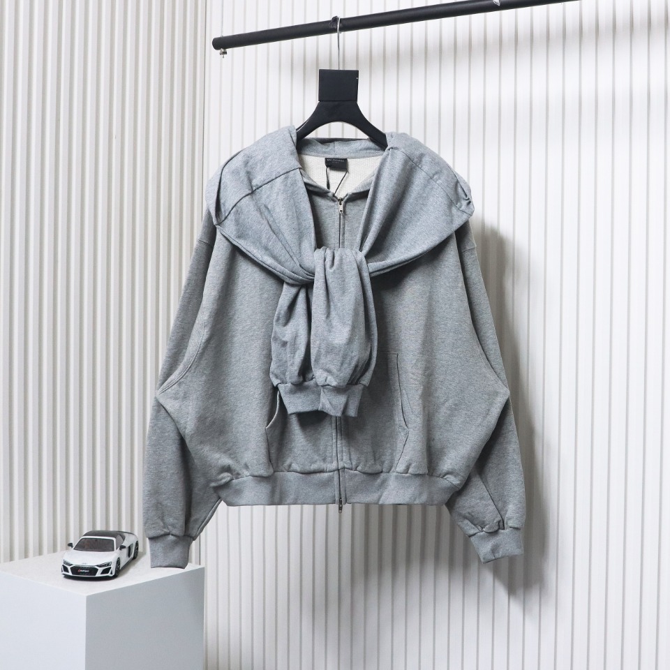 Balenciaga Heavy Duty Fake Two Piece Zipper Jacket Grey