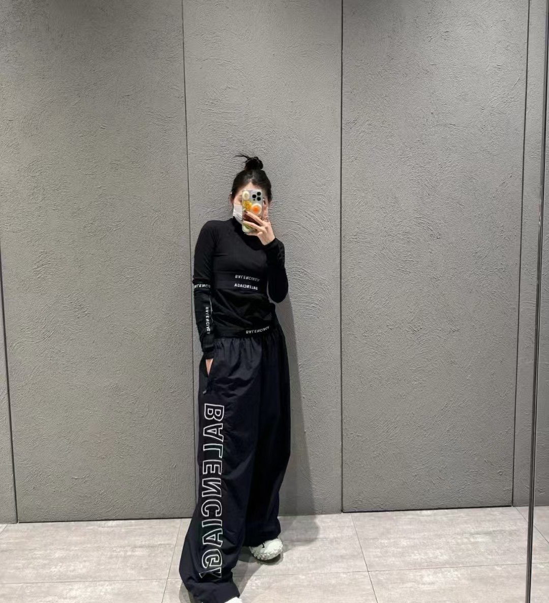 Balenciaga Hollow Letter Embroidered Tracksuit Trousers