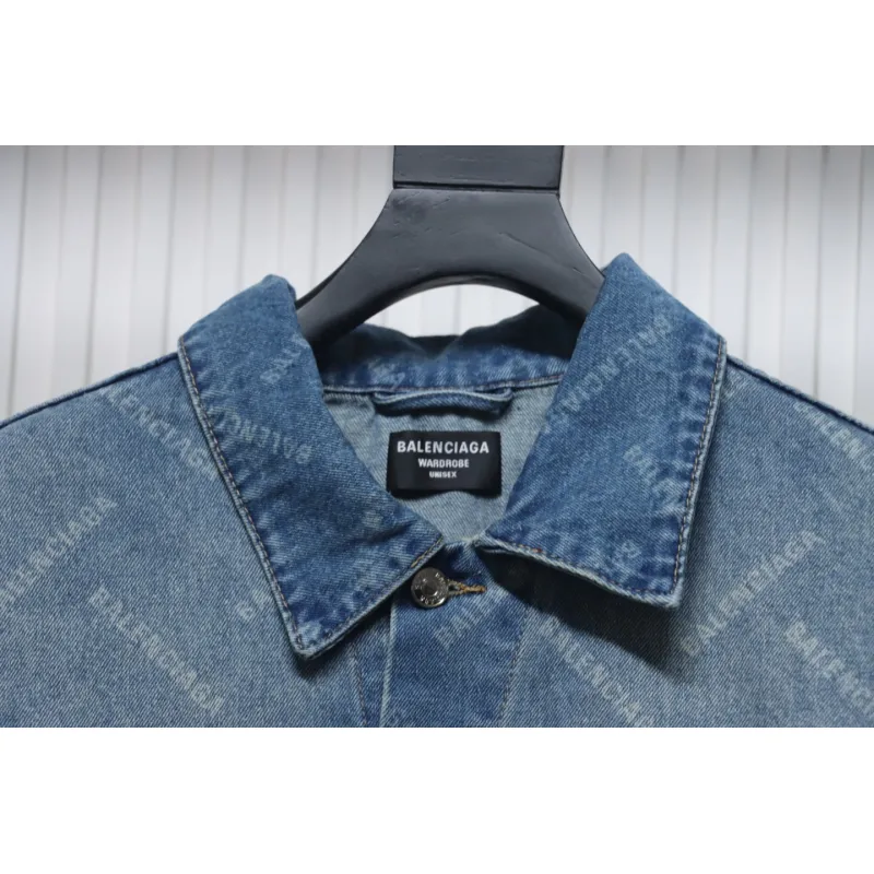 Balenciaga Laser Printed Denim Jacket
