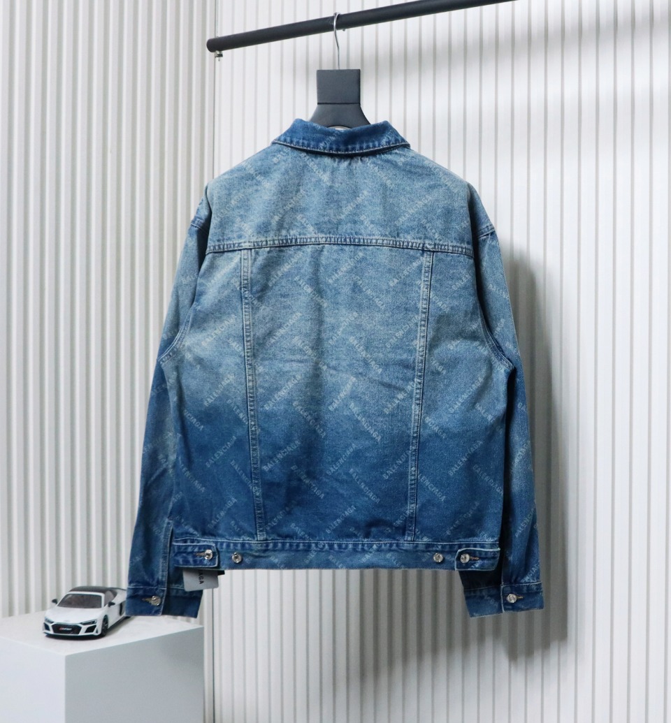 Balenciaga Laser Printed Denim Jacket