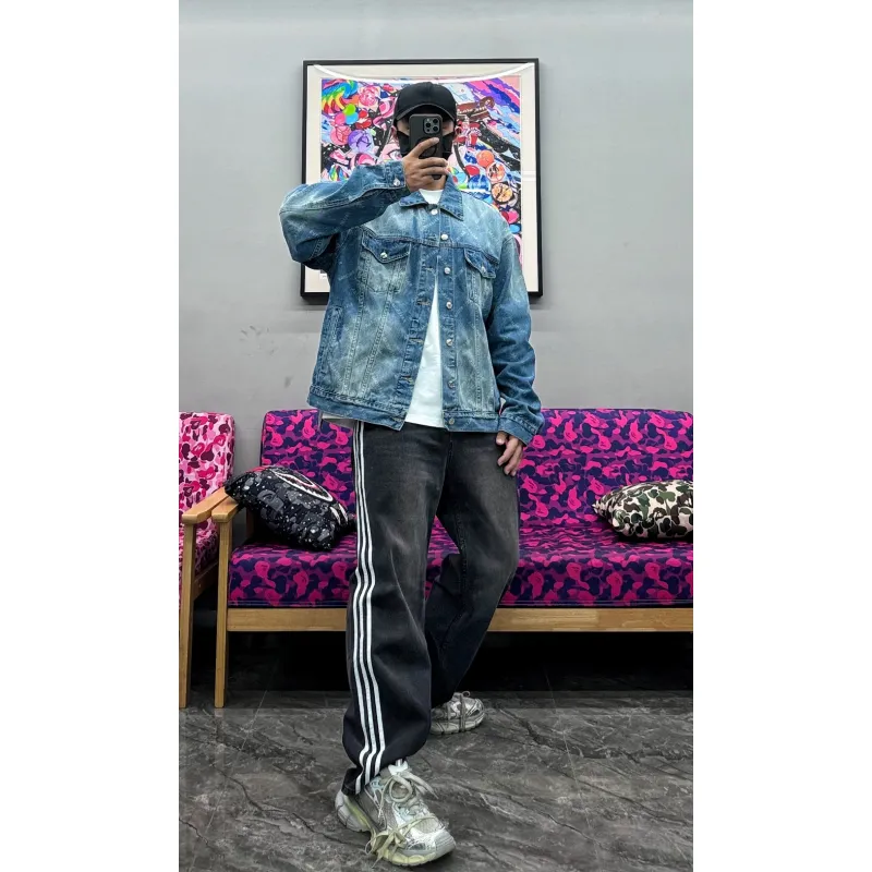 Balenciaga Laser Printed Denim Jacket
