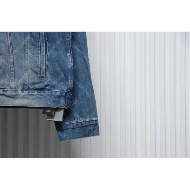 Balenciaga Laser Printed Denim Jacket