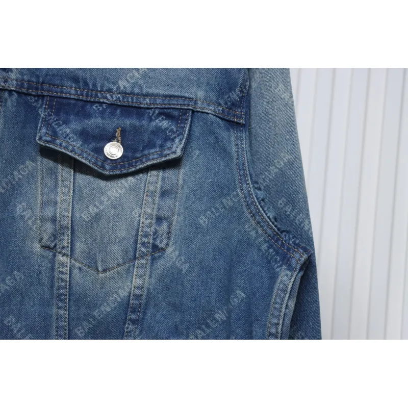 Balenciaga Laser Printed Denim Jacket