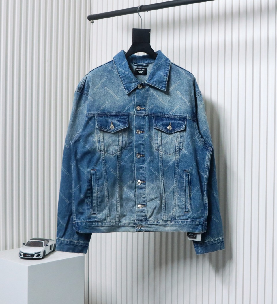 Balenciaga Laser Printed Denim Jacket